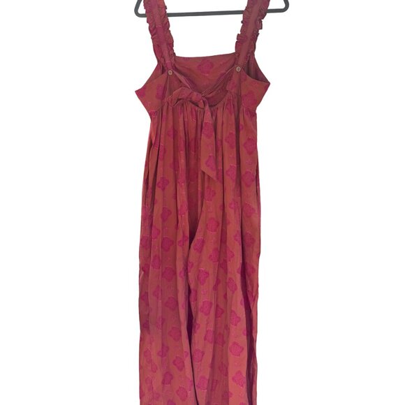 Free People Katya Printed One Piece  - 100% Cotton Wide Leg Jumpsuit - Size M - Picture 4 of 10